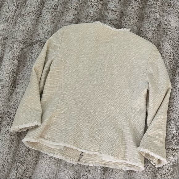 Hugo‎ Boss Ivory Tweed Classic Zip Up Coat - Picture 3 of 7